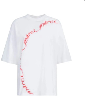 Stijlvolle T-shirts en Polos Marni , White , Dames - S,Xs,2Xs,3Xs