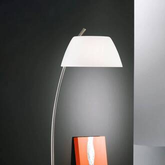 Stijlvolle vloerlamp Malmö, nikkel Nikkel, wit