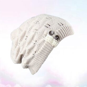 Stijlvolle Winter Hoed Eenvoudige Warmer Cap Koude Bescherming Hoed Creatieve Outdoor Gebreide Hoed Voor Lady Meisjes (Rood) Beige