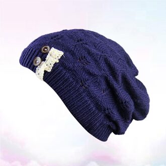 Stijlvolle Winter Hoed Eenvoudige Warmer Cap Koude Bescherming Hoed Creatieve Outdoor Gebreide Hoed Voor Lady Meisjes (Rood) blauw