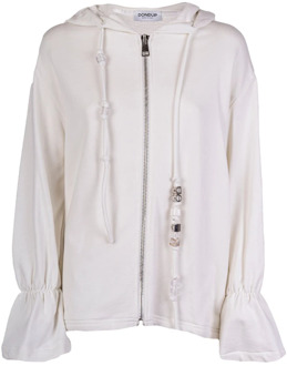 Stijlvolle Zip-through Sweatshirt voor Vrouwen Dondup , White , Dames
