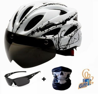 Stijlvolle Zwarte Bril Fiets Helm Ultralight Patroon Fietshelm Riding Mountain Racefiets Integraal Gegoten Fietshelmen wit zwart