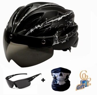 Stijlvolle Zwarte Bril Fiets Helm Ultralight Patroon Fietshelm Riding Mountain Racefiets Integraal Gegoten Fietshelmen zwart wit