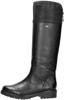 Stijlvolle Zwarte Lange Hoge Laarzen voor Dames Remonte , Black , Dames - 39 EU