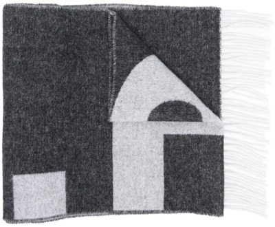 Stijlvolle Zwarte Wintersjaal met Logo Patch A.p.c. , Black , Dames - ONE Size