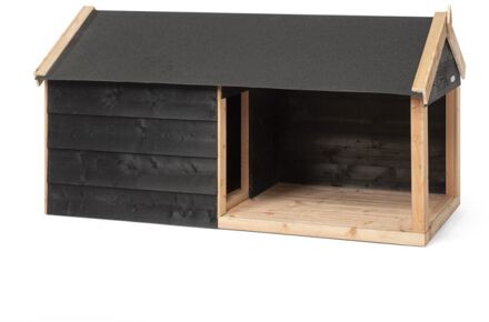 Stijn - Hondenhok - Naturel - zwart - 201x113x110 cm