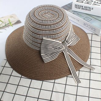 Stiksels Zomer Hoed Vrouwelijke Opvouwbare Gestreepte Zonnehoed Zonnebrandcrème Zonnehoed 1