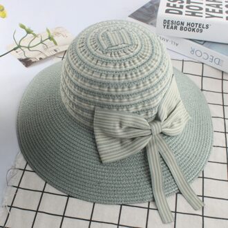 Stiksels Zomer Hoed Vrouwelijke Opvouwbare Gestreepte Zonnehoed Zonnebrandcrème Zonnehoed 4