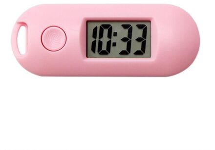 Stille Lichtgevende Abs Digitale Elektronische Klok Student Examen Studie Bibliotheek Zakhorloge Groene Achtergrondverlichting Lcd-scherm Mini Draagbare Roze