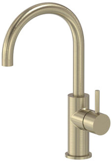 Stilo Eenhendel wastafelmengkraan opbouw met draaibare uitloop Geborsteld mat goud PVD 6800604 Goud mat geborsteld