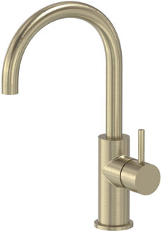 Stilo Eenhendel wastafelmengkraan opbouw met draaibare uitloop Geborsteld mat goud PVD 6800604 Goud mat geborsteld