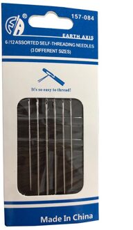 Stitch Diy Stopnaald Craft Borduren Naalden Hand Naaien Huishoudelijke Gereedschap Rvs Ouderen Self Threading Side Opening zilver 6stk