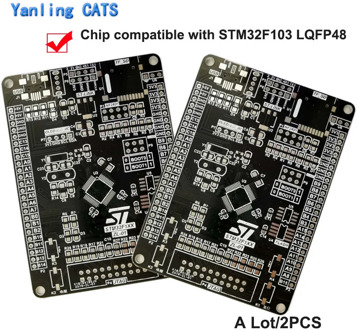 STM32F103 Arm Cortex M3 Empty Development Board DIY Welding for MCU STM32F103C8 CBT6 Discovery LQFP48 Pin Chip 2PCS ZL-01