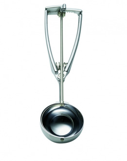 Stöckel ijsportioneerlepel op kaart - Ø45 mm - 1/40 Ltr zilver