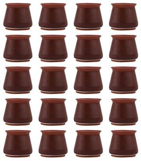 Stoel Been Floor Protectors Met Vilt, Stoelpoot Caps, Silicon Meubilair Been Voeten Bescherming Cover Bescherm zwart okkernoot