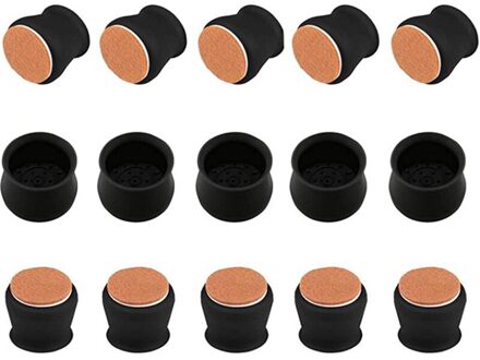 Stoel Been Floor Protectors Met Vilt, Stoelpoot Caps, Silicon Meubilair Been Voeten Bescherming Cover Bescherm zwart