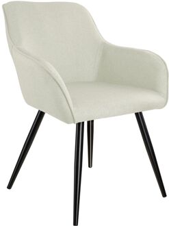 Stoel Marilyn Linnen Look - eetkamerstoelen - kuipstoelen - crème/zwart - 404624