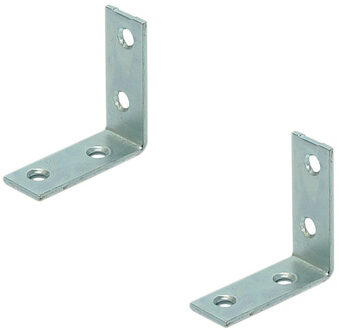 Stoelhoeken - 10x - staal - verzinkt - 55 x 55 mm - hoeksteunen - hoekverbinders