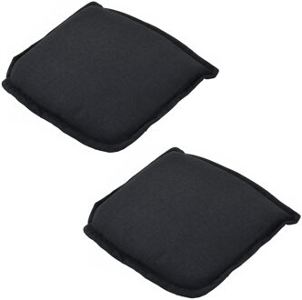 Stoelkussen - 6x - antraciet - binnen en buiten - 46 x 47 cm - tuinstoel kussen