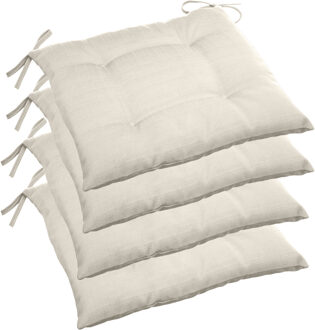 stoelkussens - 6x - binnen/ buiten stoelen - beige - 40x4 cm