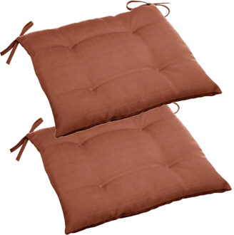 Stoelkussens - Set van 4x stuks - binnen/ buiten stoelen - bruin - 40 x 4 cm