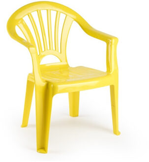 Stoeltje voor kinderen - 4x - geel - 50 cm - binnen en buiten - kunststof