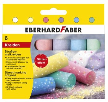 stoepkrijt Eberhard Faber 4-kantig 4 glitterkleuren