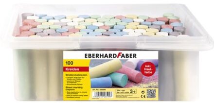 Stoepkrijt Eberhard Faber glitter 100 stuks in bak