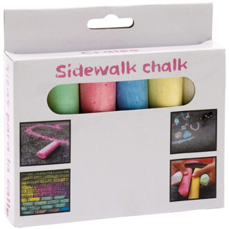 Stoepkrijt in multi colours - 24x stuks - dikke krijtjes - voor kinderen - buiten speelgoed