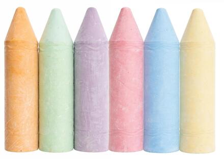 stoepkrijt XL set - 6x stuks - L19 cm - mega krijt