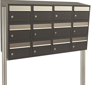 Stoer! Brickset 4-Breed, 3-Hoog Met Dak Zwart Op Statief Antraciet - 40215065_4x3ds