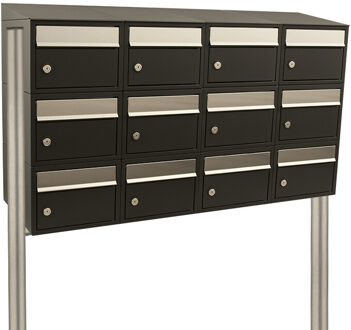 Stoer! Brickset 4-Breed, 3-Hoog Met Dak Zwart Op Statief Zwart - 40215070_4x3ds