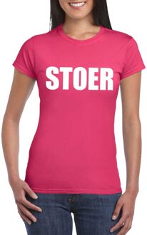 Stoer fun t-shirt roze voor dames M - Feestshirts
