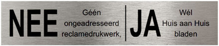 Stoer! JA/NEE plaatje RVS zelfklevend