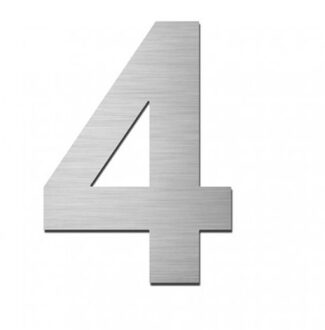 Stoer! zelfklevend cijfer FORTE 75 mm NR.4 RVS