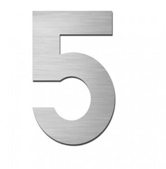 Stoer! zelfklevend cijfer FORTE 75 mm NR.5 RVS