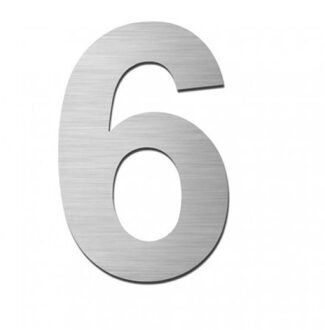 Stoer! zelfklevend cijfer FORTE 75 mm NR.6 RVS