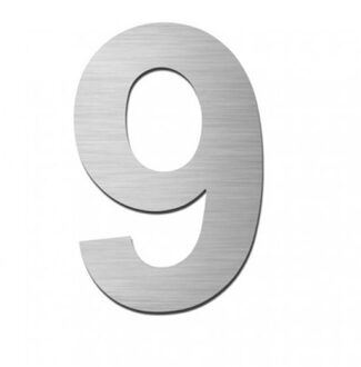 Stoer! zelfklevend cijfer FORTE 75 mm NR.9 RVS