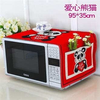 Stof Cover Bevat Olie Proof Decoratieve Pocket, oven Met Handdoek Side 1 Set Van Stofkap Voor Magnetron gules