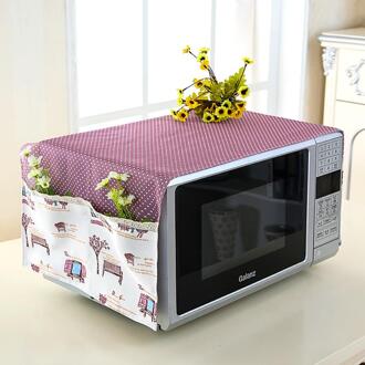 Stof Cover Bevat Olie Proof Decoratieve Pocket, oven Met Handdoek Side 1 Set Van Stofkap Voor Magnetron paars