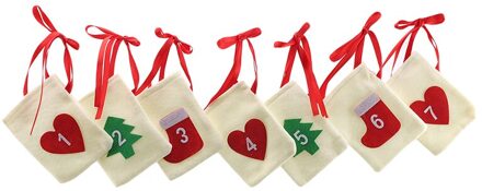 Stof Kerst Countdown Advent Kalender Snoep Zakken Opknoping Jaar Christmas Party Decoratie 11x16cm Style1