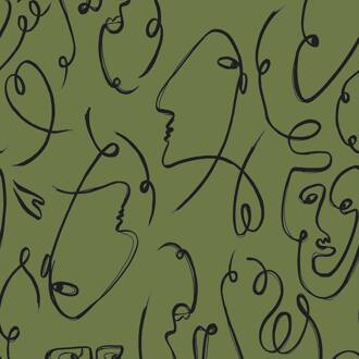 Stof per meter   Faces green