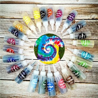Stof Textiel Een Stap Tie-Dye Kit 24 Kleuren Diy Veilig Kleurstoffen Fun Diy Borstel Pen Voor professionele Schilderen Kunst Levert #25