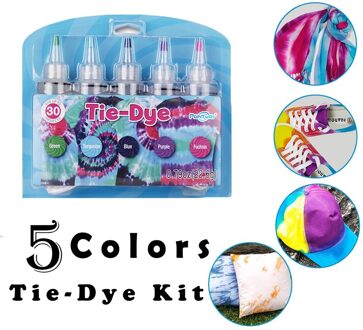 Stof Textiel Een Stap Tie-Dye Kit 5 Kleuren Diy Veilig Kleurstoffen Tienda Departamental Para El Hogar pigmento Tinte De Corbata