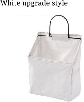 Stof Tijdschrift Opbergtas Huishouden Muur Gemonteerde Grote Deur Achter Opknoping Tas Eenvoudige Canvas Boek Puin Opbergtas wit upgrade stijl