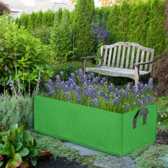Stof Verhoogd Tuin Bed Rechthoek Ademend Aanplant Container Grow Bag Teelt Zak Planten Emmer Zaailing Bag #30 groen
