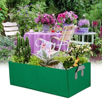 Stof Verhoogd Tuin Bed Rechthoek Ademend Aanplant Container Grow Bag Teelt Zak Planten Emmer Zaailing Bag #30 leger groen