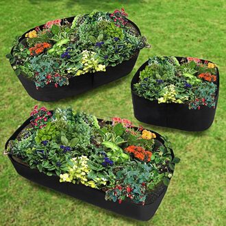 Stof Verhoogd Tuin Bed Rechthoek Ademend Aanplant Container Grow Bag Vilt Planting Bag Bloempot Plant Groei Bag #25 60X60X40cm