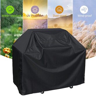 Stof Zwart Outdoor Gas Waterdichte Bbq Cover 1Pc Tuin Protector Heavy Duty Regen Barbeque Grill 71x68