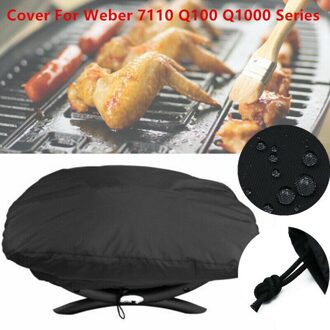 Stofdicht Bbq Grill Protector Coating Regendicht Zon Bescherming Voor Weber 7110 Q100 1000 Serie Bbq Grill Cover 67x44x32cm